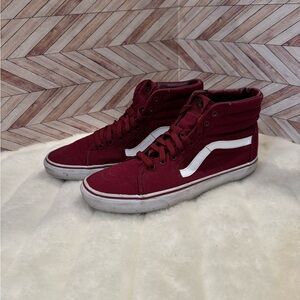11 mens Vans maroon hi top SK8 lace up